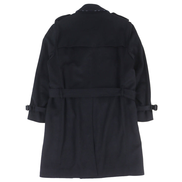 Great BURBERRY Belted logo-button double-breasted coat black cashmere 54 4057086