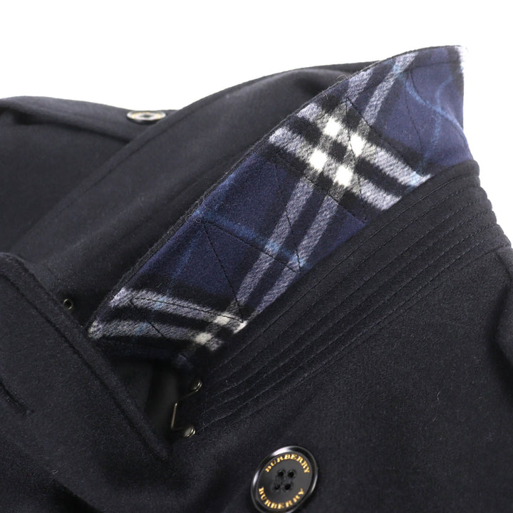 Great BURBERRY Belted logo-button double-breasted coat black cashmere 54 4057086