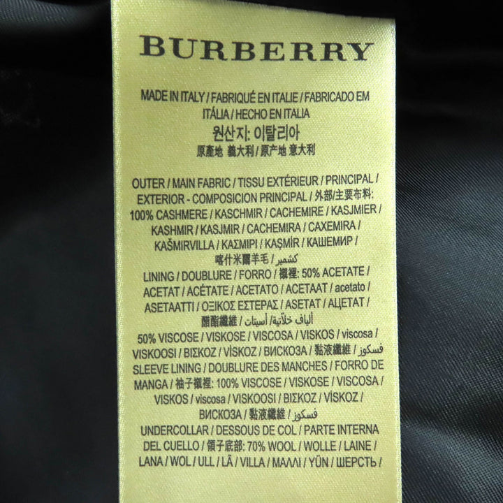 Great BURBERRY Belted logo-button double-breasted coat black cashmere 54 4057086
