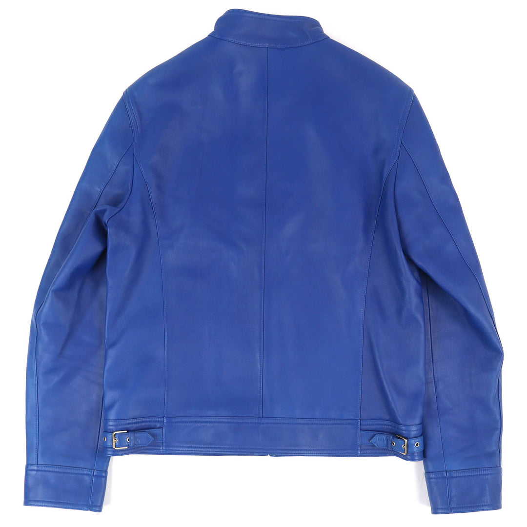 Discounted Very Good LOEWE Leather jacket All-leather single blue leather mens 46