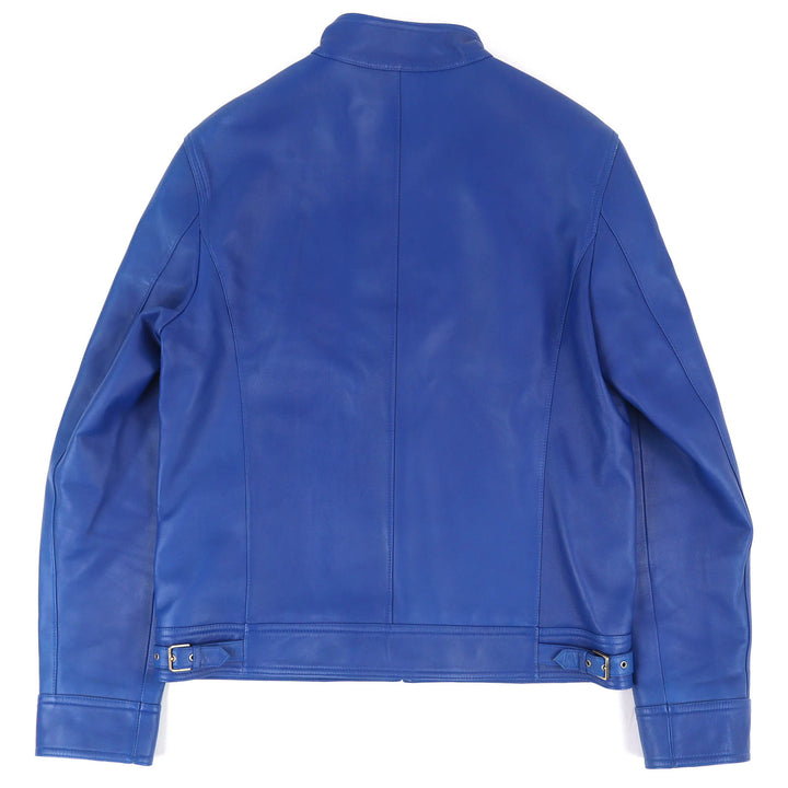 Discounted Very Good LOEWE Leather jacket All-leather single blue leather mens 46