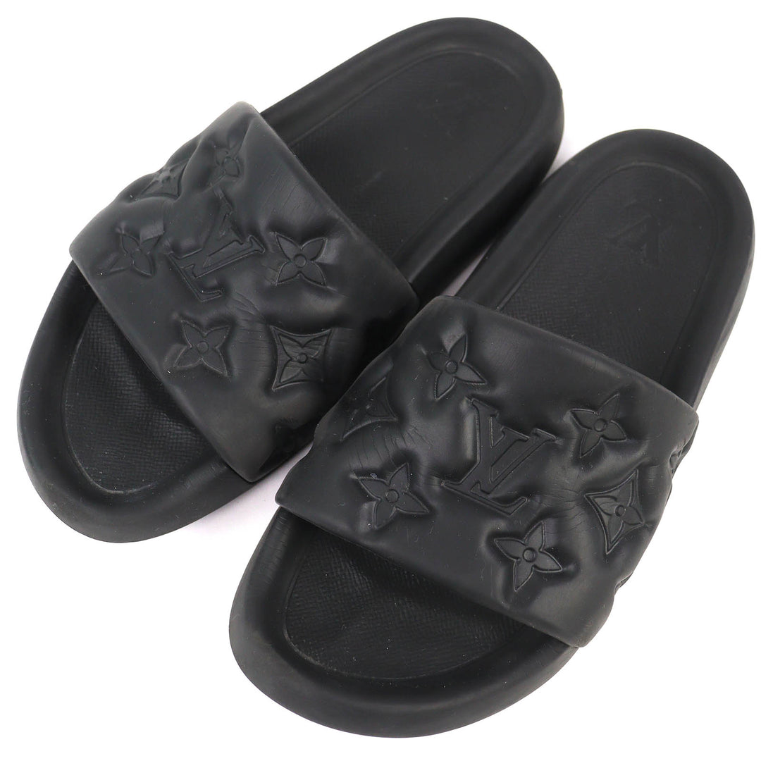 Very Good LOUIS VUITTON Sandals black rubber mens 9