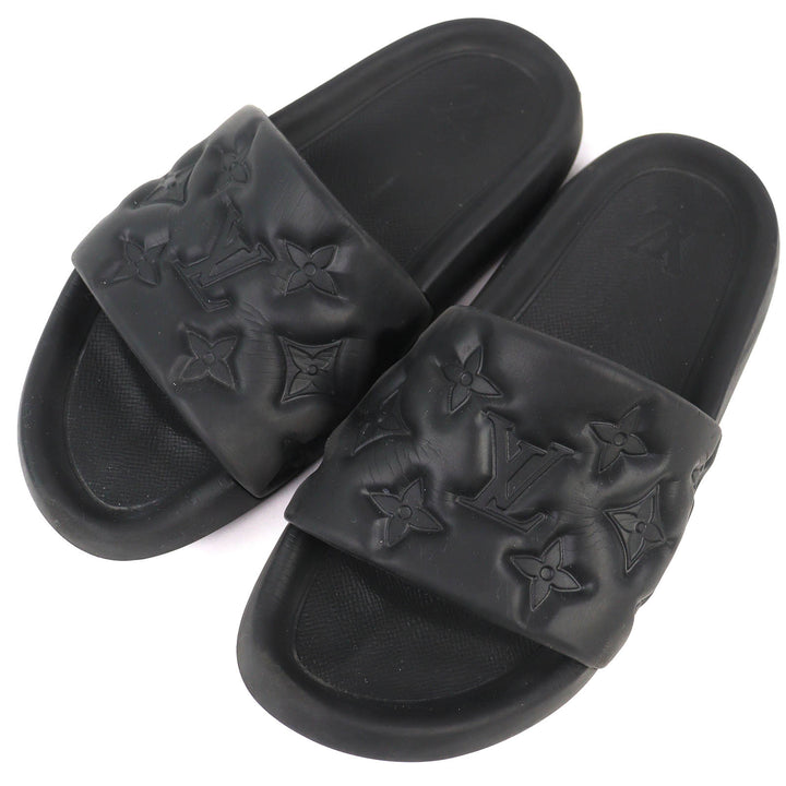 Very Good LOUIS VUITTON Sandals black rubber mens 9