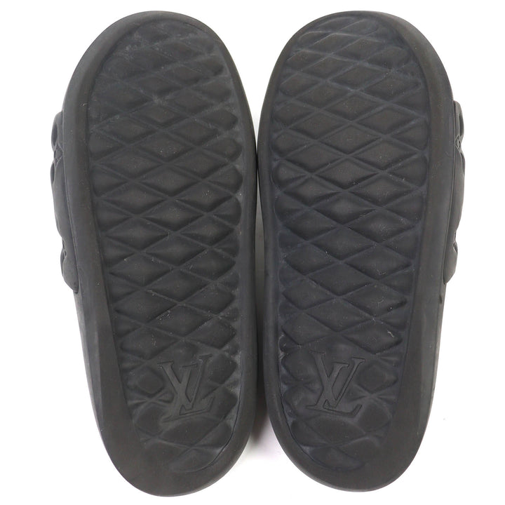 Very Good LOUIS VUITTON Sandals black rubber mens 9