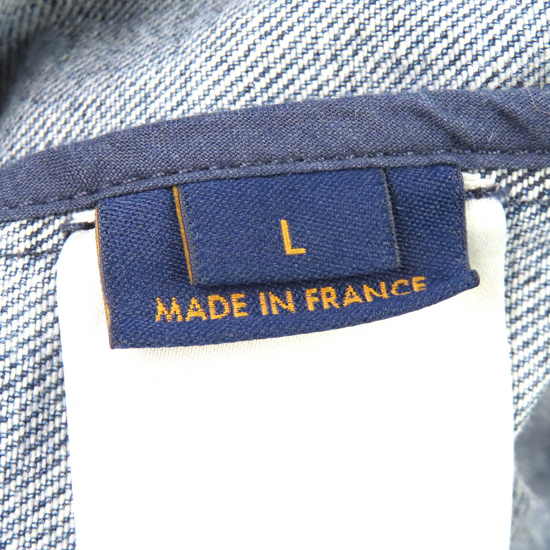 Excellent LOUIS VUITTON Monogram Gradient Short Sleeve Denim Shirt Indigo L