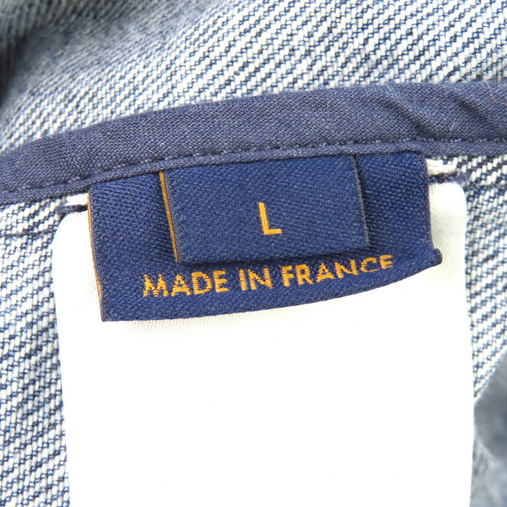 Excellent LOUIS VUITTON Monogram Gradient Short Sleeve Denim Shirt Indigo L