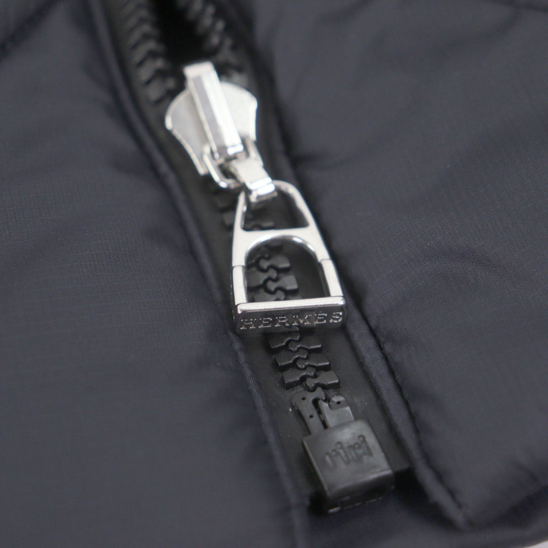 Excellent HERMES Down vest black Nylon mens M