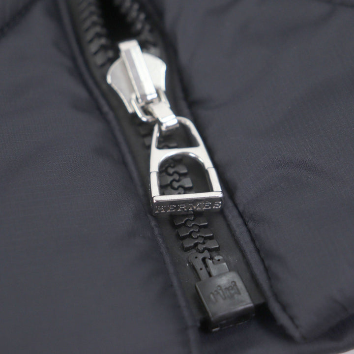 Excellent HERMES Down vest black Nylon mens M