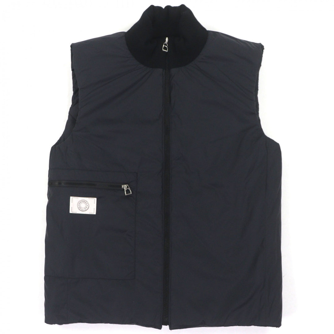 Excellent HERMES Down vest black Nylon mens M