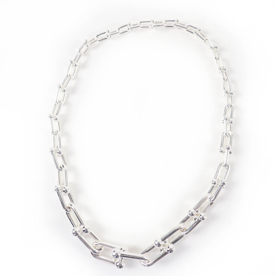Excellent TIFFANY&Co. Graduated Link Necklace Silver AG925 Women