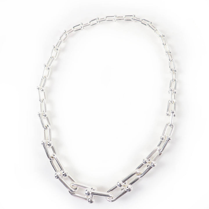 Excellent TIFFANY&Co. Graduated Link Necklace Silver AG925 Women