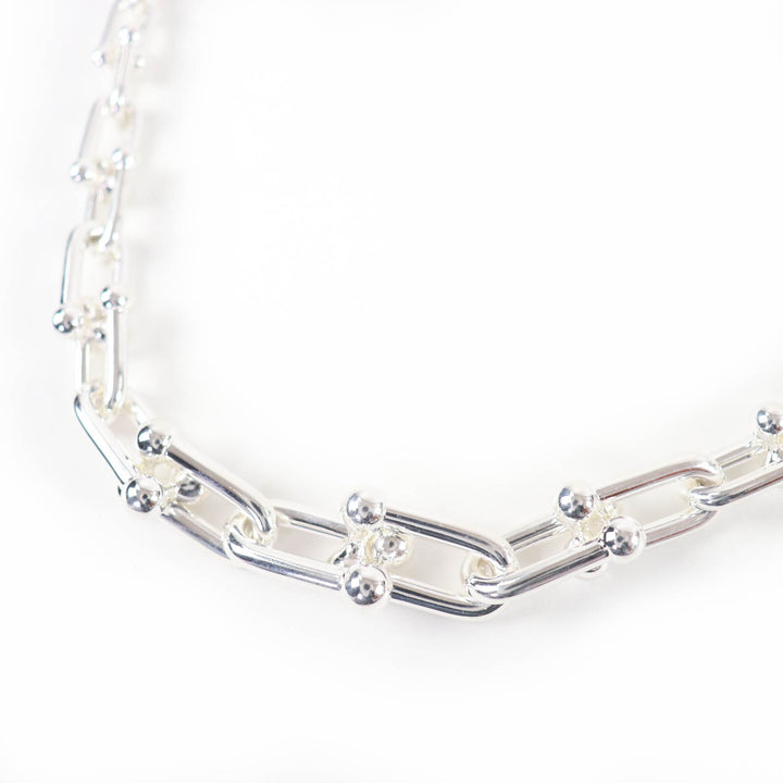 Excellent TIFFANY&Co. Graduated Link Necklace Silver AG925 Women