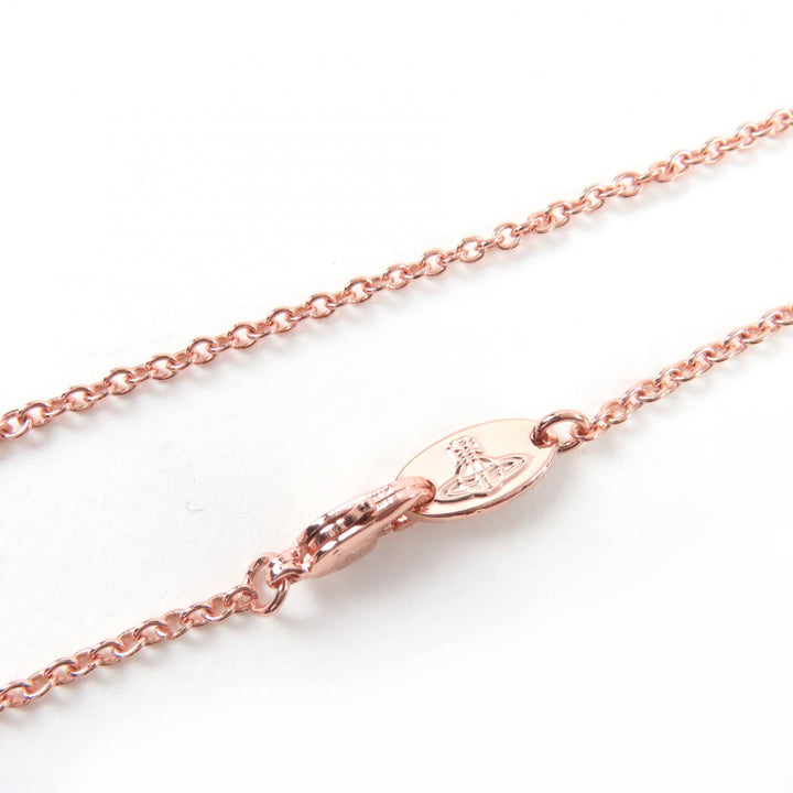 Excellent Vivienne Westwood Orb Necklace Pendant with Rhinestones Rose pink