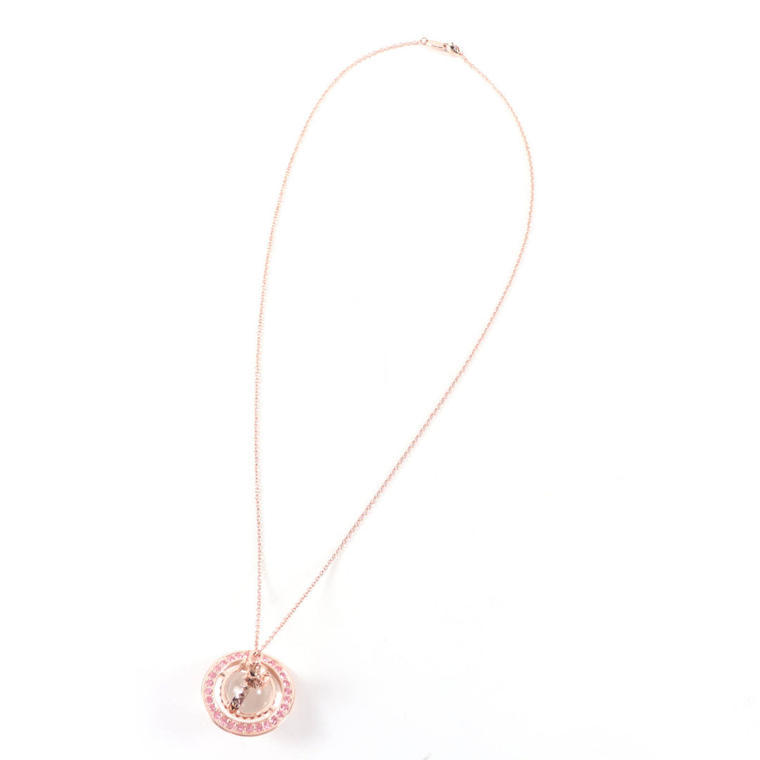 Excellent Vivienne Westwood Orb Necklace Pendant with Rhinestones Rose pink