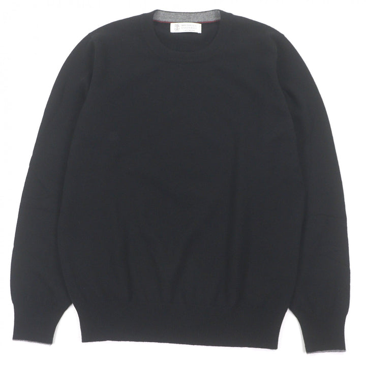 Great Brunello Cucinelli sweater long sleeve knit black cashmere mens 48
