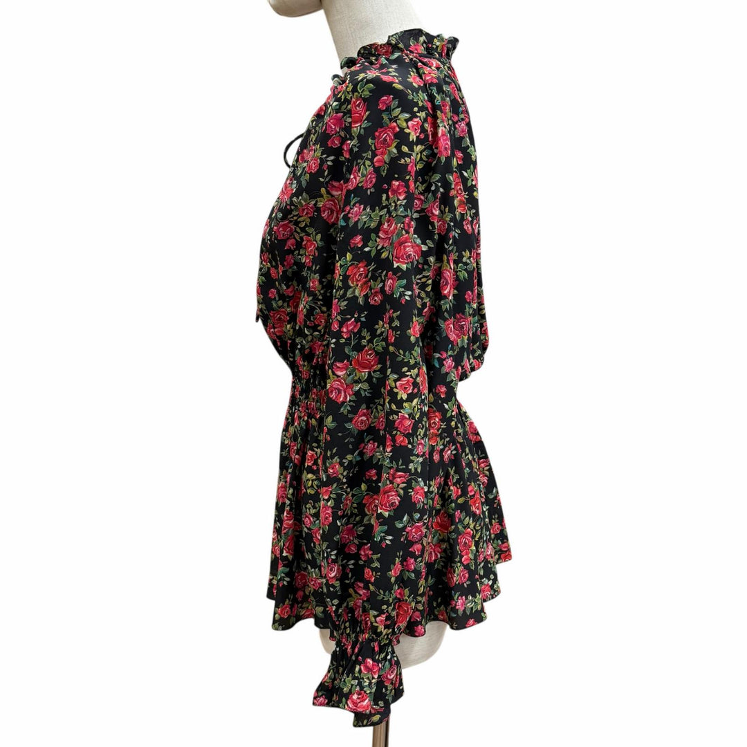 Excellent DOLCE&GABBANA blouse black silk Women 44