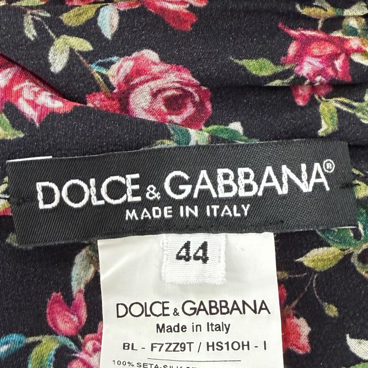 Excellent DOLCE&GABBANA blouse black silk Women 44