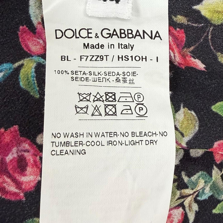 Excellent DOLCE&GABBANA blouse black silk Women 44