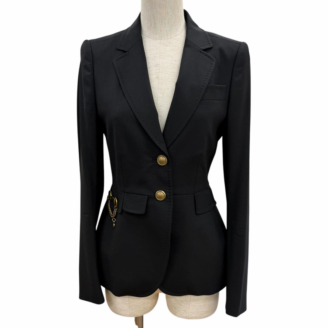 Excellent GUCCI tailored jacket black wool Women 38