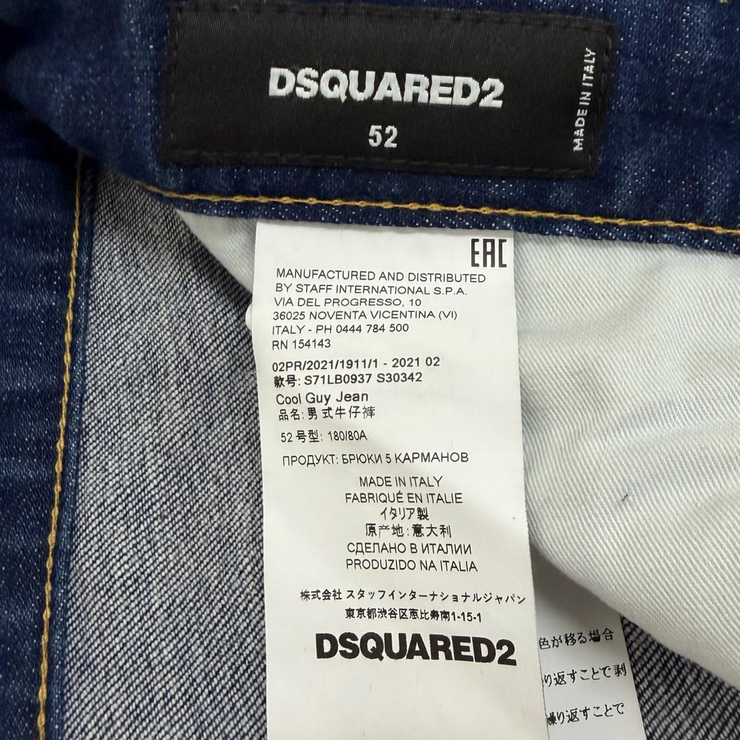 Discounted Great DSQUARED2 Denim pants Cool Guy Jean patchwork Indigo blue