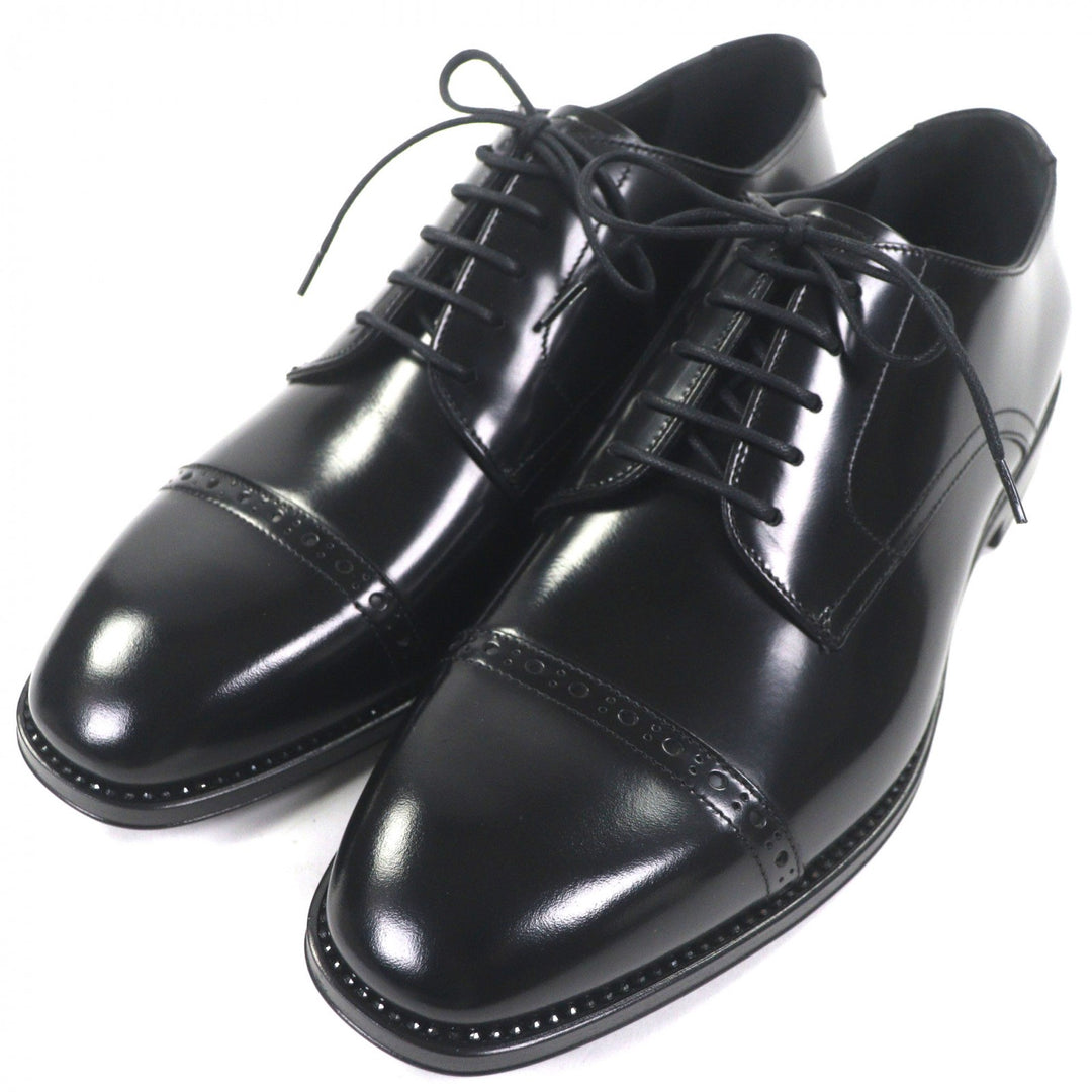 Pristine JIMMY CHOO Leather shoes Crystal Welt black leather mens 41 173PENN