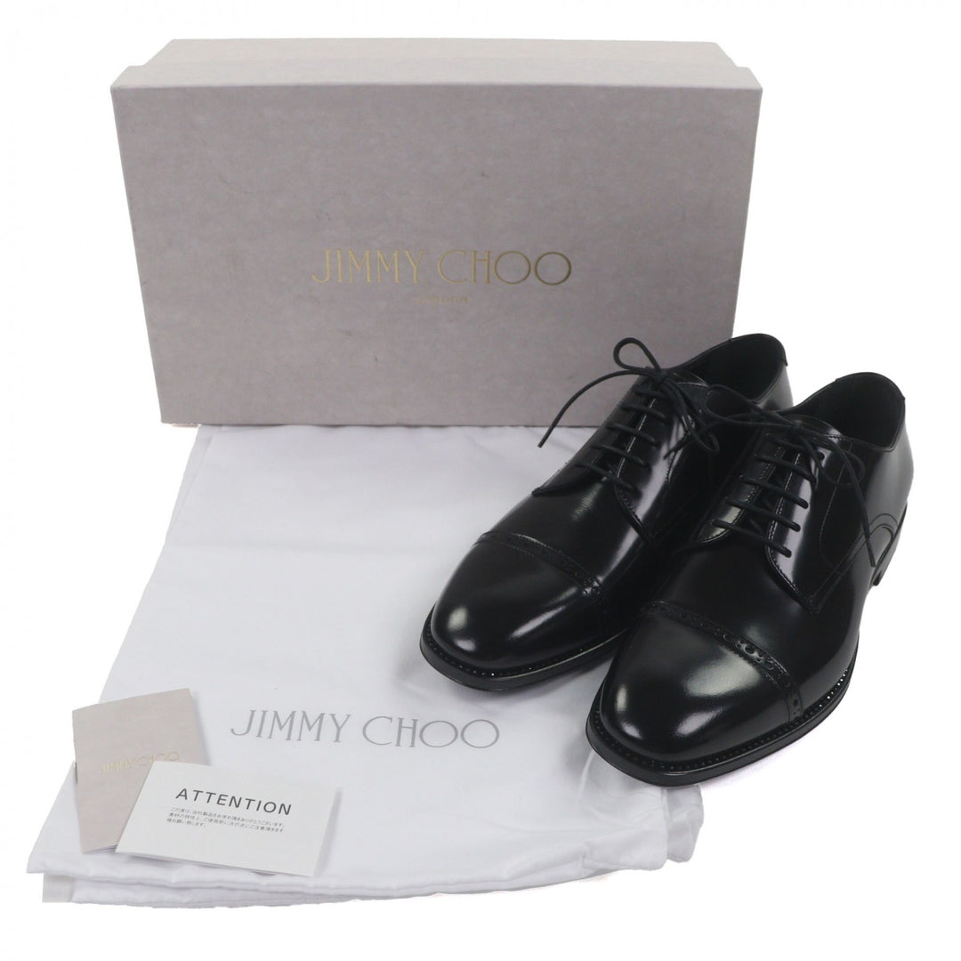 Pristine JIMMY CHOO Leather shoes Crystal Welt black leather mens 41 173PENN