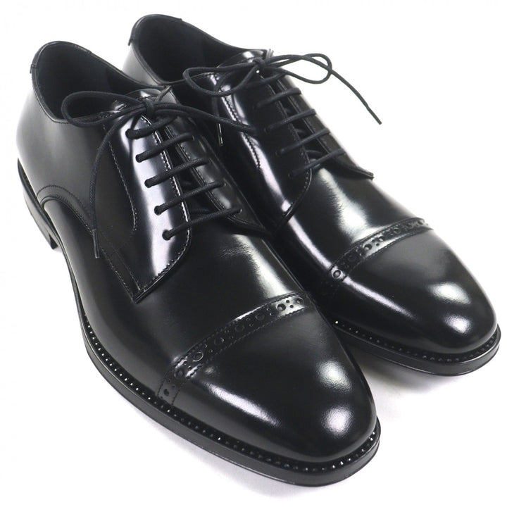 Pristine JIMMY CHOO Leather shoes Crystal Welt black leather mens 41 173PENN