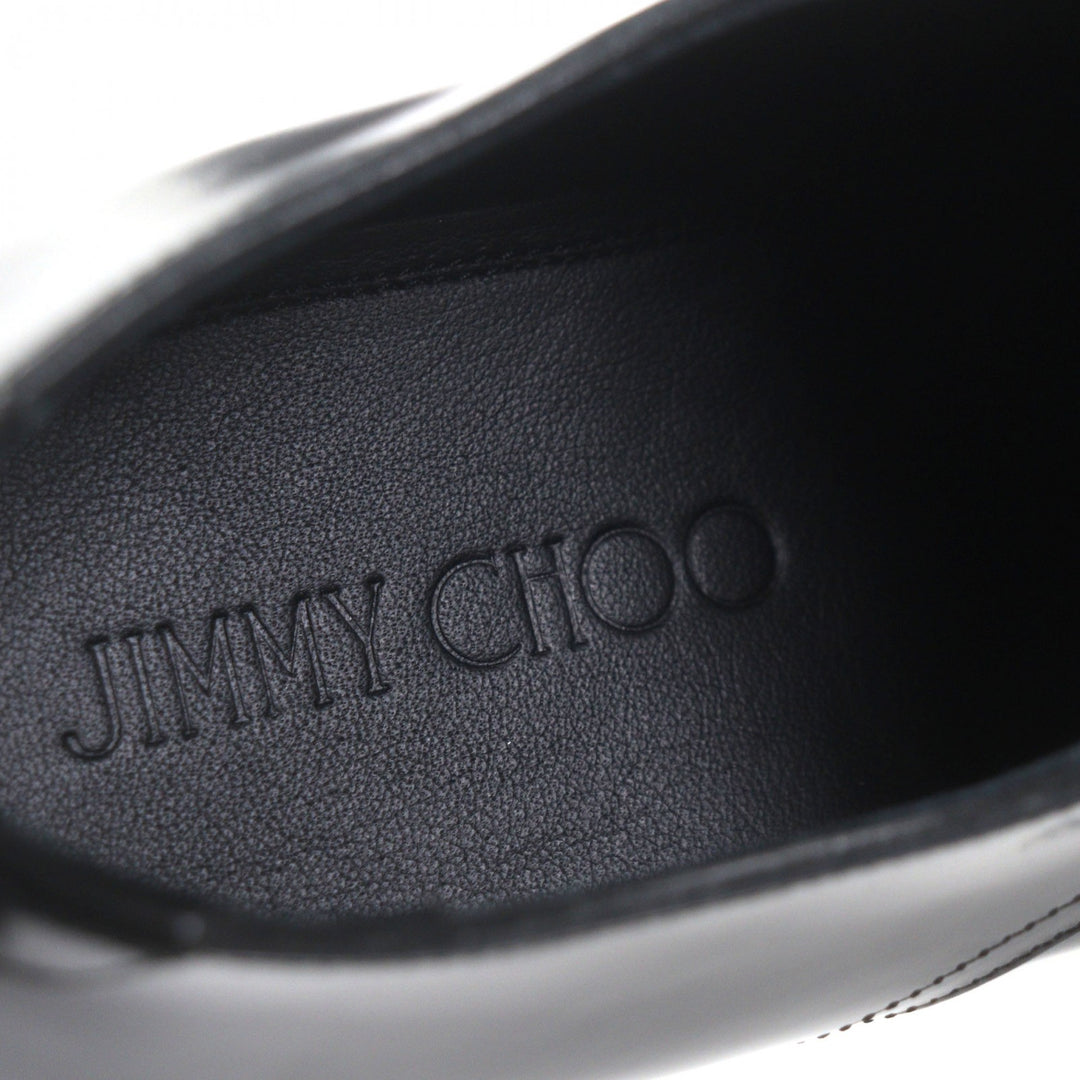 Pristine JIMMY CHOO Leather shoes Crystal Welt black leather mens 41 173PENN