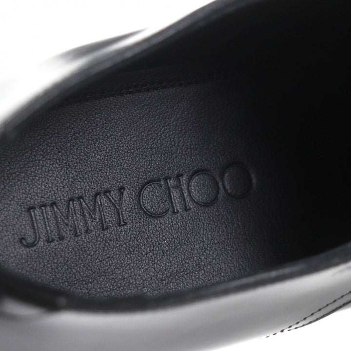 Pristine JIMMY CHOO Leather shoes Crystal Welt black leather mens 41 173PENN