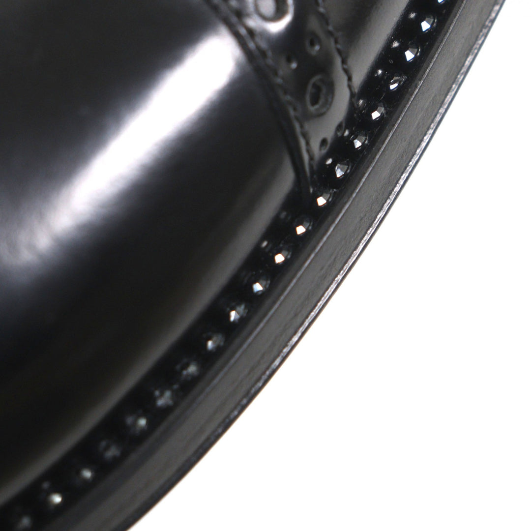 Pristine JIMMY CHOO Leather shoes Crystal Welt black leather mens 41 173PENN