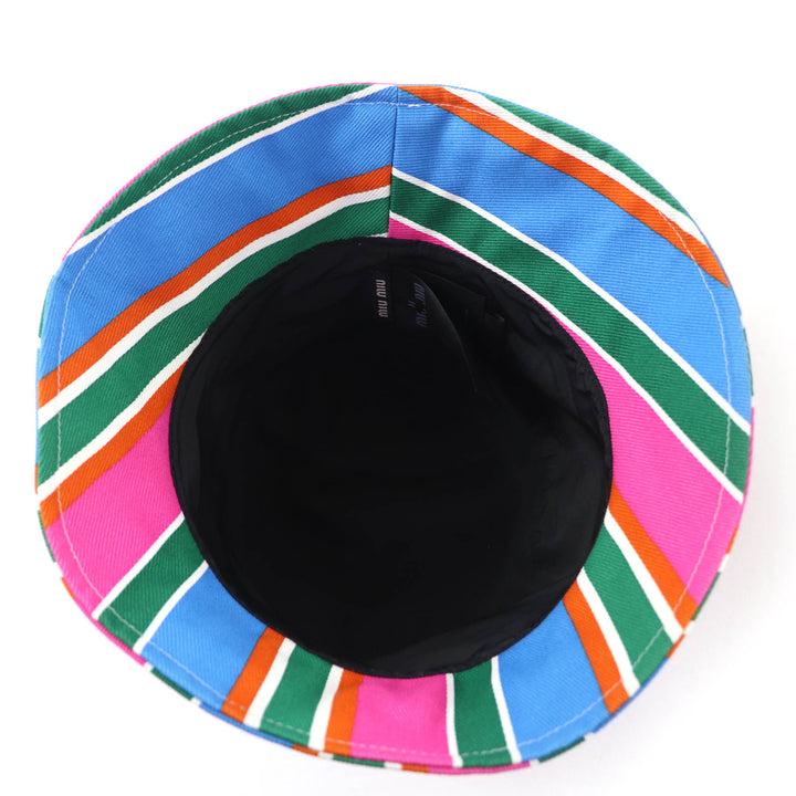 Great MIUMIU hat Logo embroidery bucket hat multicolor cotton Women M 5HC196