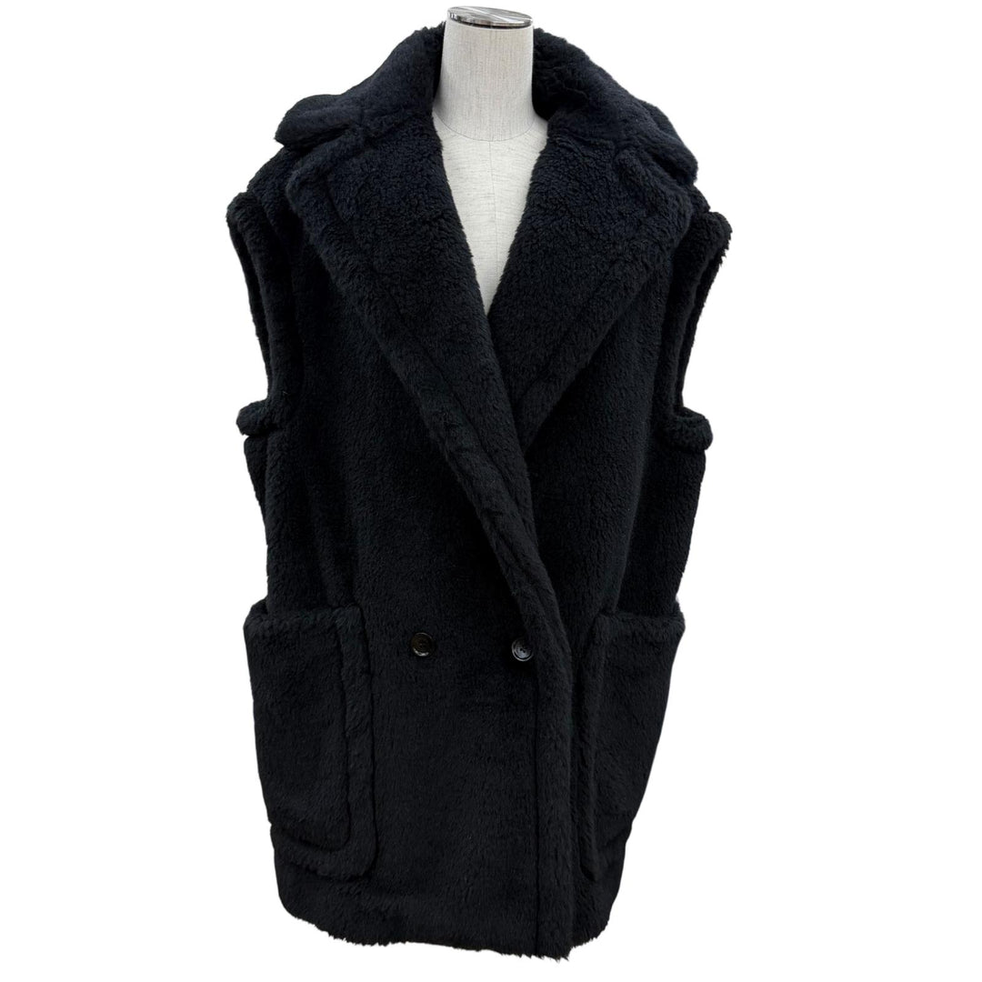Excellent Max Mara coat BORMIDA teddy bear black alpaca Women 42 25212762536