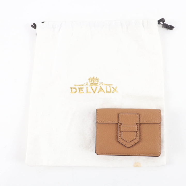 Excellent DELVAUX Tri-fold wallet Presse Trifold Wallet Brown leather AB0561A0Y