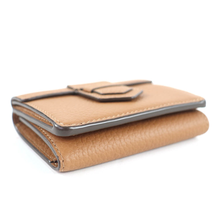 Excellent DELVAUX Tri-fold wallet Presse Trifold Wallet Brown leather AB0561A0Y