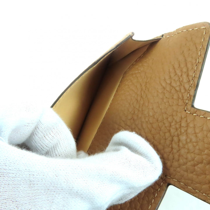 Excellent DELVAUX Tri-fold wallet Presse Trifold Wallet Brown leather AB0561A0Y