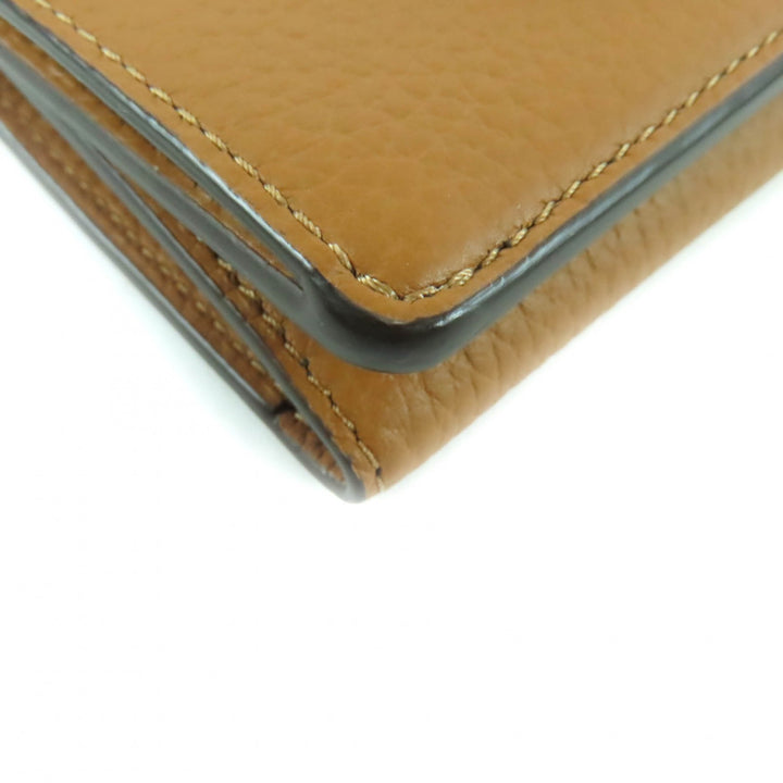 Excellent DELVAUX Tri-fold wallet Presse Trifold Wallet Brown leather AB0561A0Y