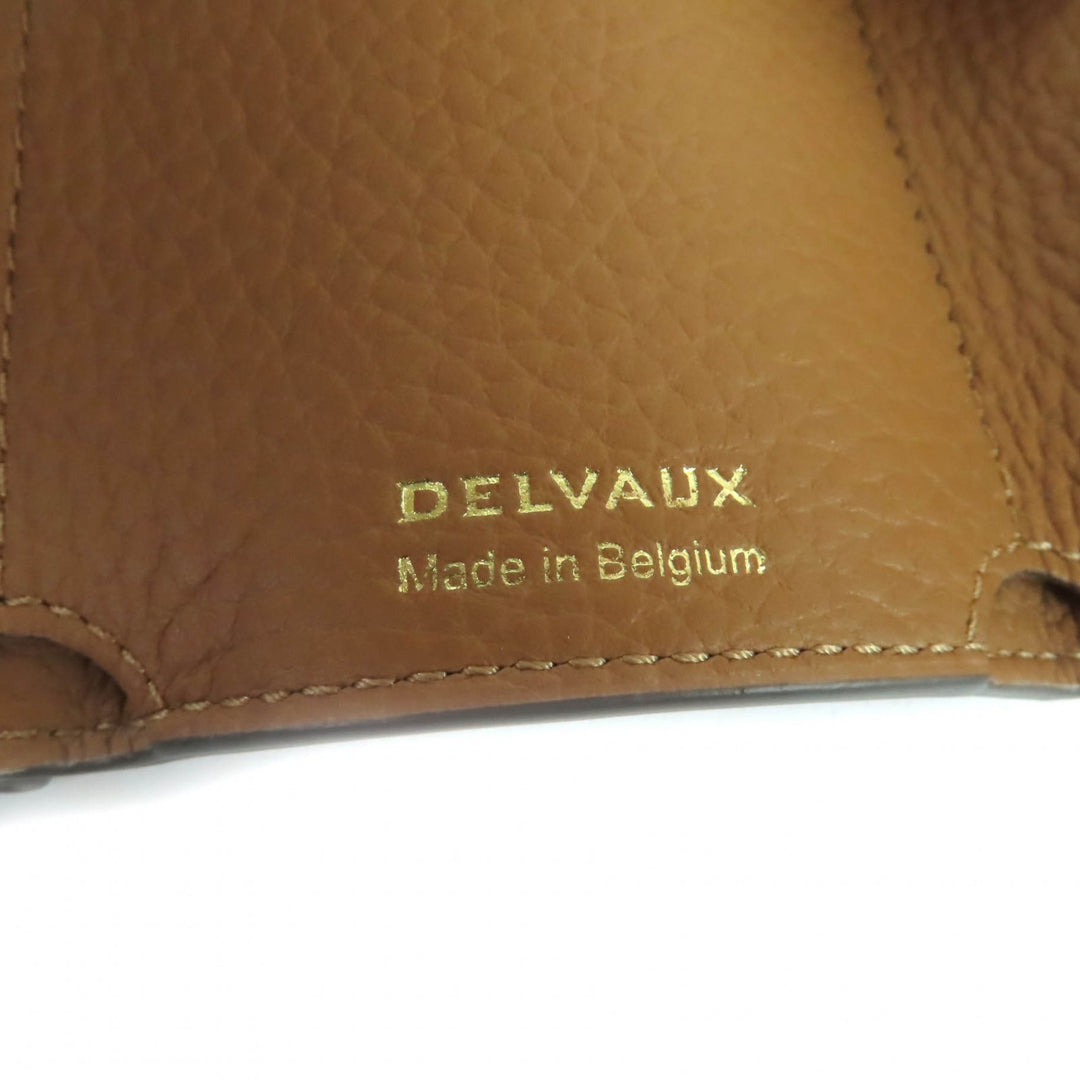 Excellent DELVAUX Tri-fold wallet Presse Trifold Wallet Brown leather AB0561A0Y