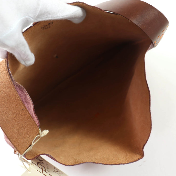 Excellent HENRY CUIR Handbag KYOTO Leather One-Shoulder Bag Pink leather Women