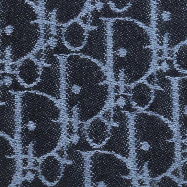Great DIOR Scarf Oblique fringed stole blue cashmere mens 93E008A0320