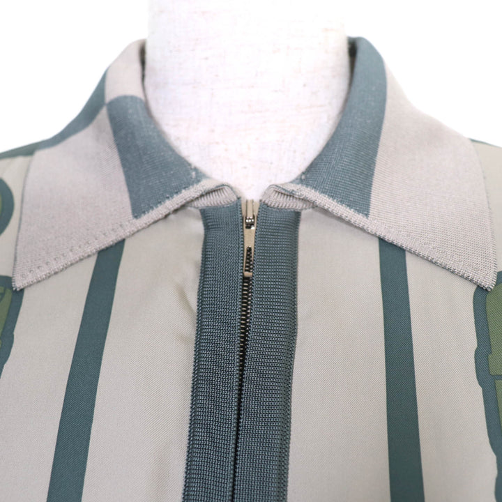 Excellent HERMES one piece Twill Rail Long Sleeve Knit green silk 42 2H2837D5