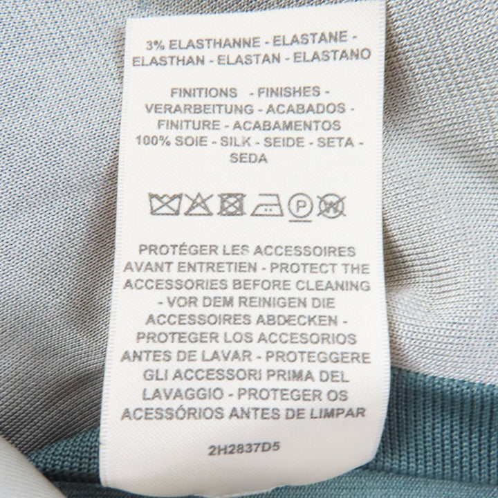 Excellent HERMES one piece Twill Rail Long Sleeve Knit green silk 42 2H2837D5