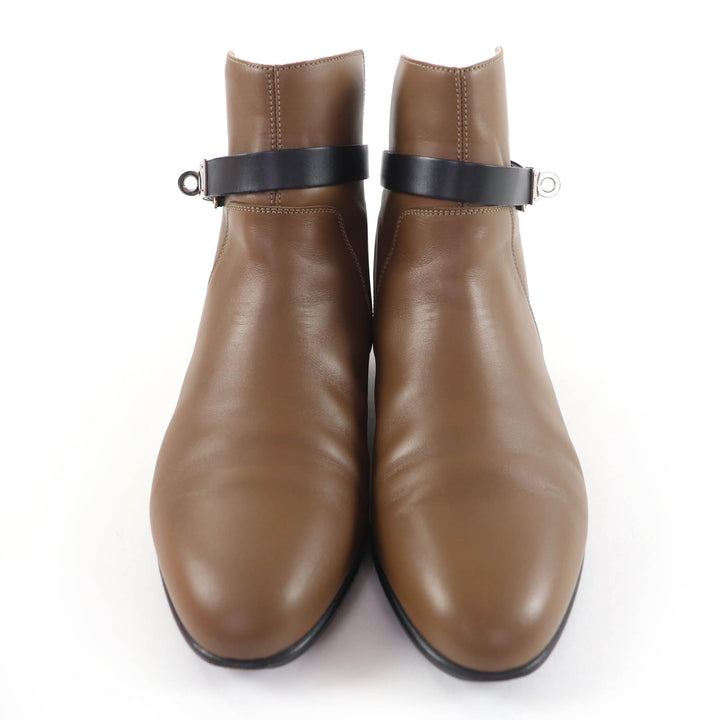 Great HERMES short boots Neo Kelly Buckle Leather Brown leather Women 37.5