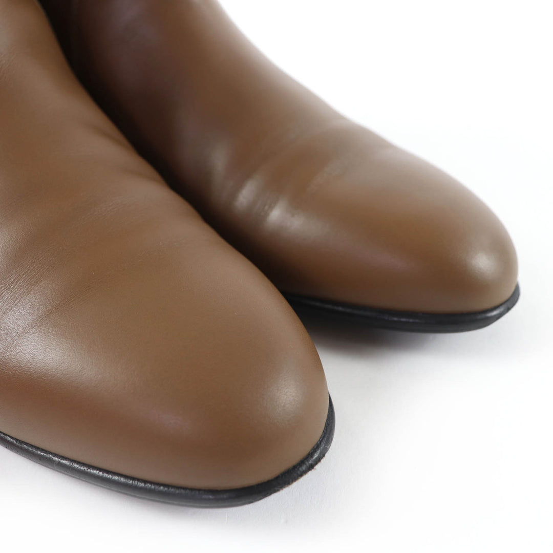 Great HERMES short boots Neo Kelly Buckle Leather Brown leather Women 37.5
