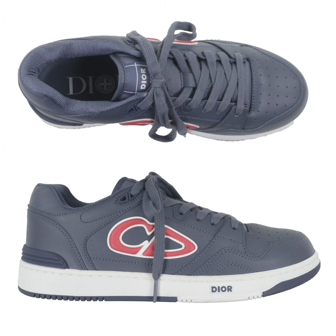 Excellent DIOR STONE ISLAND Low cut sneakers B57 blue leather mens 44