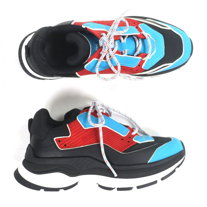 Excellent BERLUTI sneakers GRAVITY Multicolor Unisex black leather mens 4 4781