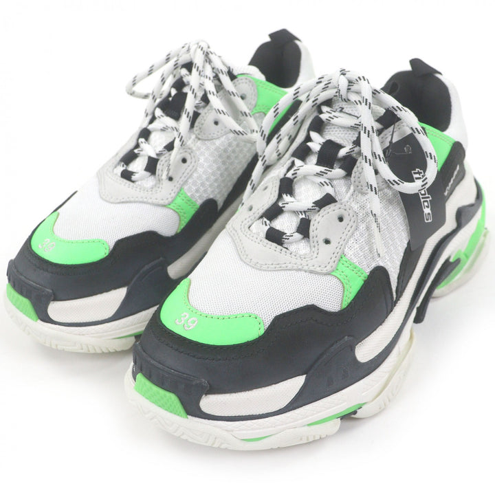 Excellent BALENCIAGA Low cut sneakers Triple S Distressed dad shoes white mesh
