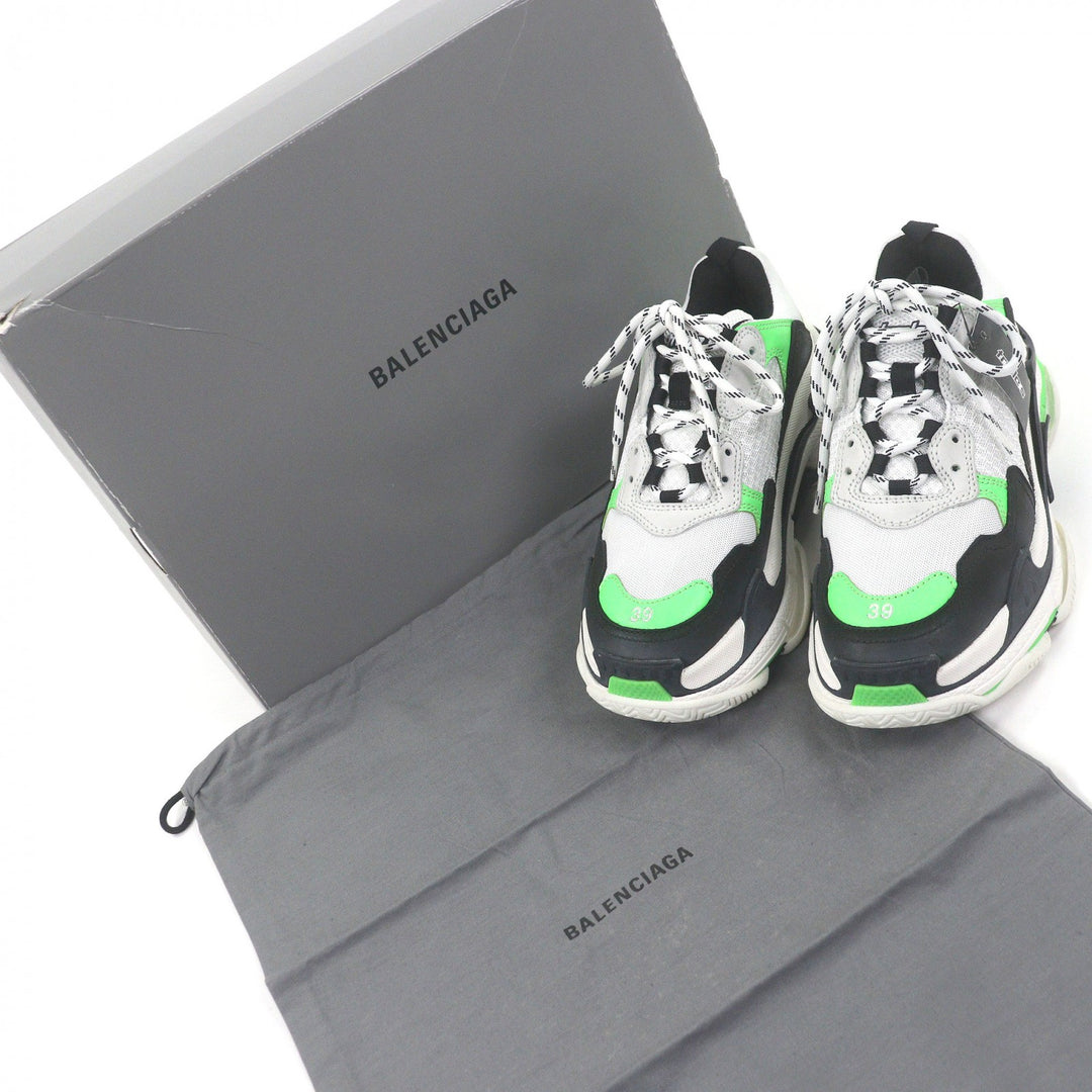 Excellent BALENCIAGA Low cut sneakers Triple S Distressed dad shoes white mesh