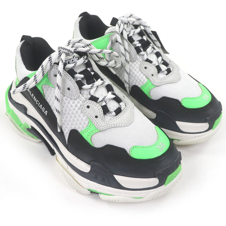 Excellent BALENCIAGA Low cut sneakers Triple S Distressed dad shoes white mesh
