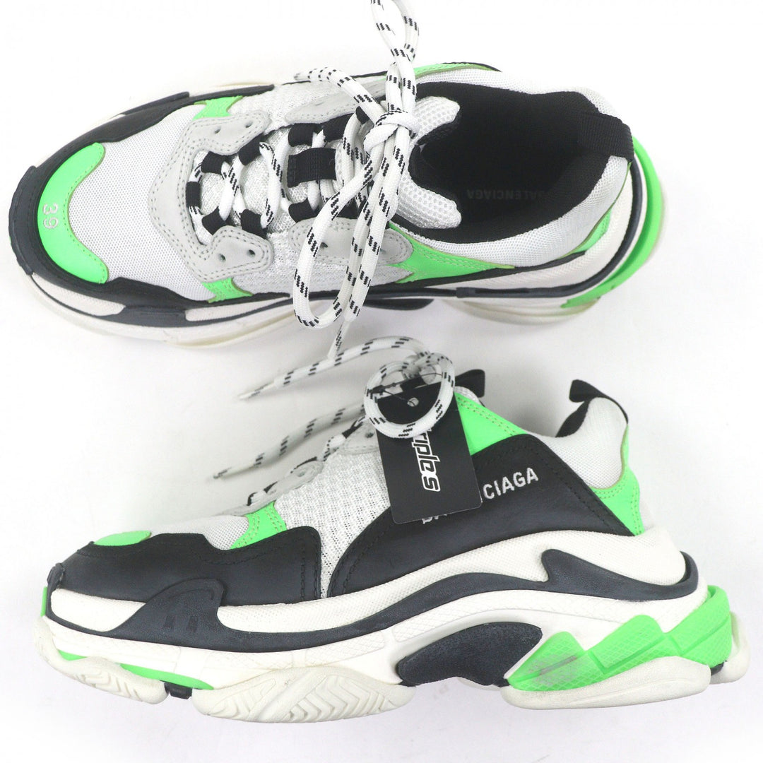 Excellent BALENCIAGA Low cut sneakers Triple S Distressed dad shoes white mesh