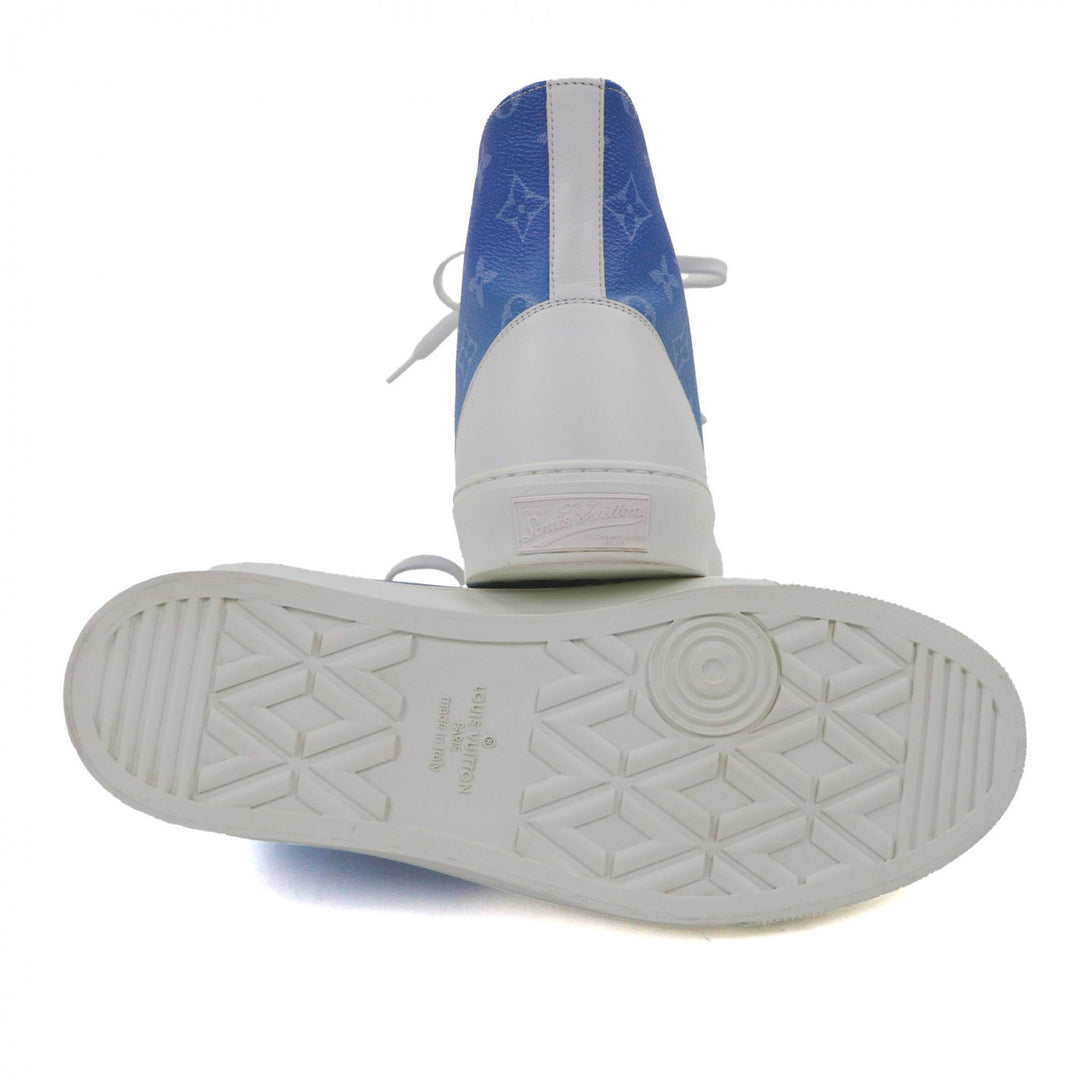 Great LOUIS VUITTON High cut sneakers blue Monogram canvas mens 8.5